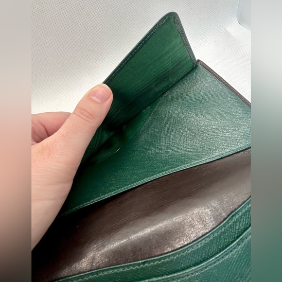 Gucci Vintage Wallet Purse GG Continental Brown Green Leather Quiet Luxury - Picture 10 of 14